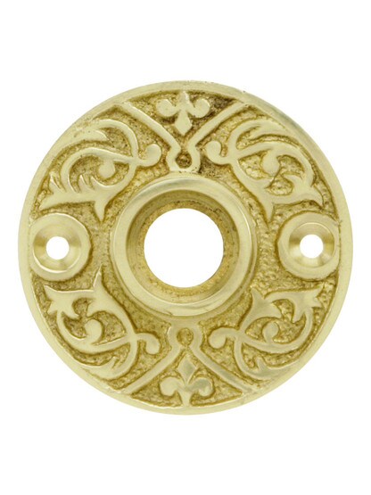 2 inch Cast Brass Fleur-de-Lis Rosette in Polished Brass.